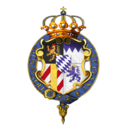 Garter-encircled Shield of arms of Luitpold, Prince Regent of Bavaria.png