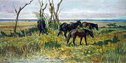 Thumbnail for File:Horses in pasture (c.1872), by Giovanni Fattori.jpg