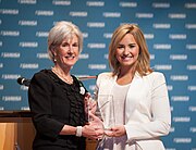 With Kathleen Sebelius, U.S. Department of Health and Human Services Secretary (7 May 2013)