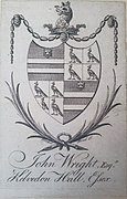 COAT OF ARMS John Wright Esq. Kelvedon Hall ESsex.jpg