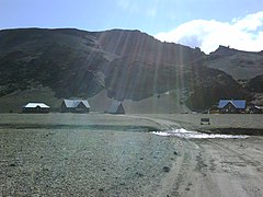 The huts at Drekagil