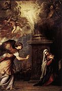 Annunciation circa 1557 date QS:P,+1557-00-00T00:00:00Z/9,P1480,Q5727902 , National Museum of Capodimonte