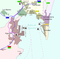 Mapa urbano de la Bahía de Algeciras.