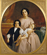 Claudi Lorenzale - Portrait of the Painter's Wife and Children - Google Art Project.jpg