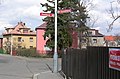 Corner of Pivoňková and Pomněnková in Prague-Zahradní Město using traffic signs