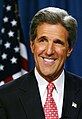 John Kerry wearing a campaign motif necktie