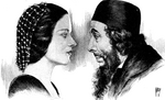 Thumbnail for File:Peggy Wood as Portia and George Arliss as Shylock in The Merchant of Venice-Drawing by Edwin Marcus.png