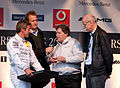 With Norbert Haug and Dieter Zetsche at Stars and Cars announcing the end of his DTM career. (November 2008)