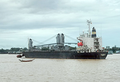 The cargo vessel Tan Binh 28 from Mongolia in the harbour of Yangon 2013