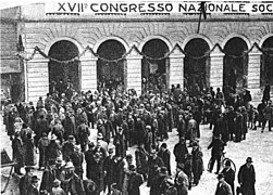 Congress delegates in front of the Goldoni Theatre.jpg