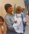 Child dressed as angel for Semana Santa.