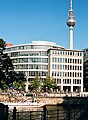 View to the Spreepalais, the river Spree and The Fernsehturm