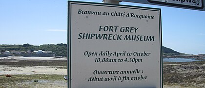 Guernsey 2011 149, Fort Grey info board.jpg
