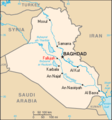 Map of Iraq with Fallujah marked in red