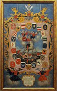 Emperor Dušan with coats of arms of Serbian lands, cc. 1750, by Jov Vasilijevič, National Museum of Serbia.jpg