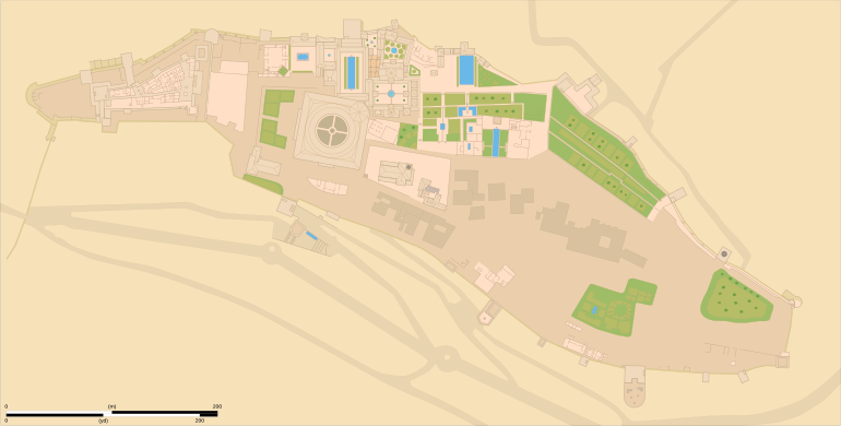 Freely interpreted floor map of Alhambra Spain