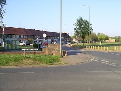 Shops and green area in Canley, Coventry