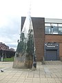 Sculpure outside Hugh Baord College with Bootle MOtto on it. Stanley Road