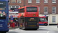 English: Wilts & Dorset 3155 (R155 NPR), a DAF DB250/Optare Spectra, in Salisbury bus station, Salisbury, Wiltshire, on the Stonehenge Tour. It is wearing the new livery for the service.