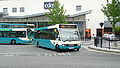 English: Arriva The Shires 2496 (YK57 FHH), an Optare Solo, leaving High Wycombe bus station into Bridge Street, High Wycombe, Buckinghamshire, on route 40. A pair of Solos are allocated to route 40. They replaced the original pair, as the first ones to arrive has engines that weren't powerful enough to cope will High Wycombe's hills, and so moved elsewhere with Arriva Shires & Essex.