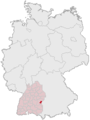 Location of Ulm in Germany