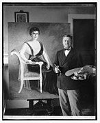 Seymour M. Stone & painting of Mrs. Woodrow Wilson LCCN2016823426.jpg