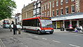 English: Wilts & Dorset 2614 (R614 NFX), an Optare Solo, in Blue Boar Row, Salisbury, Wiltshire, on route 29.