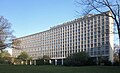 The Amerika-Gedenk-Bibliothek (American Memorial Library) at Blücherplatz No. 1 in Berlin-Kreuzberg. The building was constructed from 1952 to 1957 to designs by the architects Fritz Bornemann, Willy Kreuer, Gerhard Jobst, and Hartmut Wille. It has been designated as a cultural heritage monument.