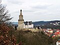 Türmerausguck-Plattform auf der Spitze des Turmhelmes des Bergfriedes der Osterburg, Thüringen