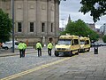 Police Vans on William Brown Street at Spirit of Shankley REalley