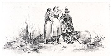 029 Schwaigerinnen und Burschen aus dem Ennstal, Lith. A Gerasch 1850.jpg