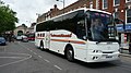 English: Z&S International (Y814 AJF), a Jonckheere Mistral 50-bodied coach, in Blue Boar Row, Salisbury, Wiltshire, on private hire duties. It probably has a Volvo B10M chassis, but I cannot find any details of this vehicle.