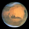 Mars sett fra romteleskopet Hubble, realistiske farger