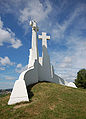 Three Crosses monument from right side.