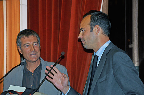 Mayor of Le Havre (France) Édouard Philippe (right) and writer Olivier Merle (left), 2011