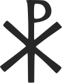 the Labarum or Chi Rho symbol (the first two letters of "Christ" in Greek)