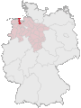 Lage des Landkreises Friesland in Deutschland