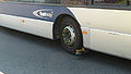 English: The guide wheel on Metrobus 550 (YN05 HCF), a Scania OmniCity, in Friary Way (Crawley bus station), Crawley, West Sussex, on route 10.