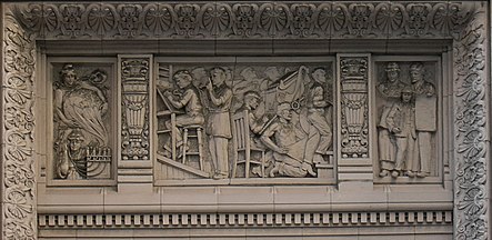 English: Terracotta detail, Times Square Building