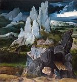 Joachim Patinir, St. Jerome in a Rocky Landscape, c. 1520