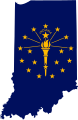State flag on state map