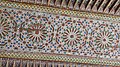 Details of the painted wood ceiling