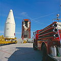 Pioneer 10 in its Payload fairing brought to the pad