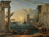 Claude Lorrain, Seaport with the Embarkation of the Queen of Sheba, 1648