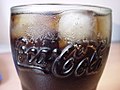 Coca-Cola glass with ice