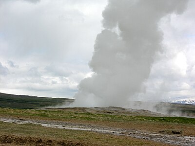 An eruption of the Great Geysir in 2006