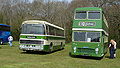 Preserved Southern Vectis 301 (KDL 885F), a Bristol RESH6G, on the left, and Southern Vectis 628 (SDL 638J), a Bristol VRT/ECW, on the right.}}