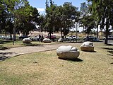 Memorial a detenidos desaparecidos en la plaza Huelén, Cerrillos.