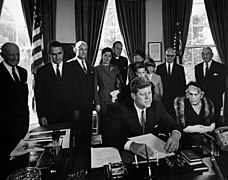 President John F. Kennedy Signs Bill to Establish the Woodrow Wilson Memorial Commission (02).jpg