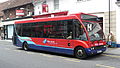 English: Wilts & Dorset 2626 (S626 JRU), an Optare Solo, in Endless Street, Salisbury, Wiltshire, laying over out of service.